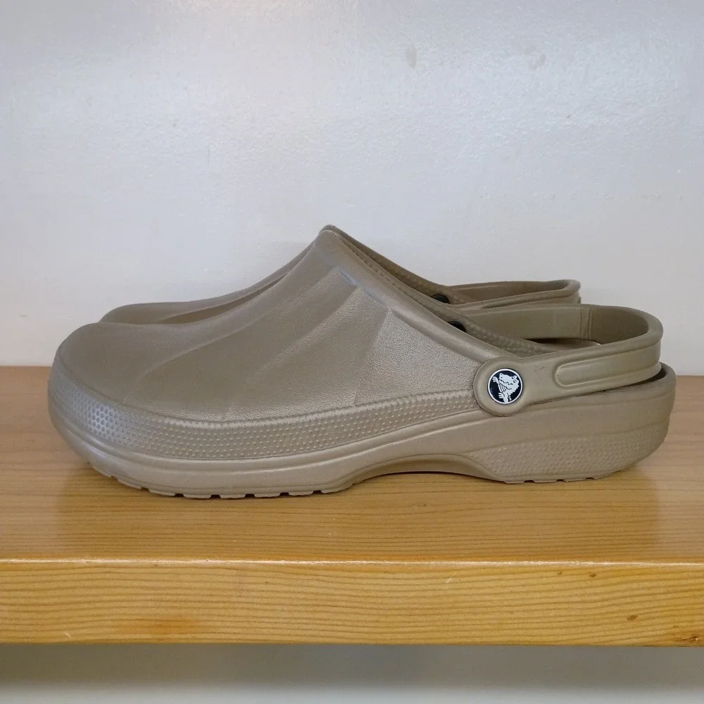 Crocs Endeavor Slip On Closed Toe Clog‎ Shoes Men's 12 Brown Khaki